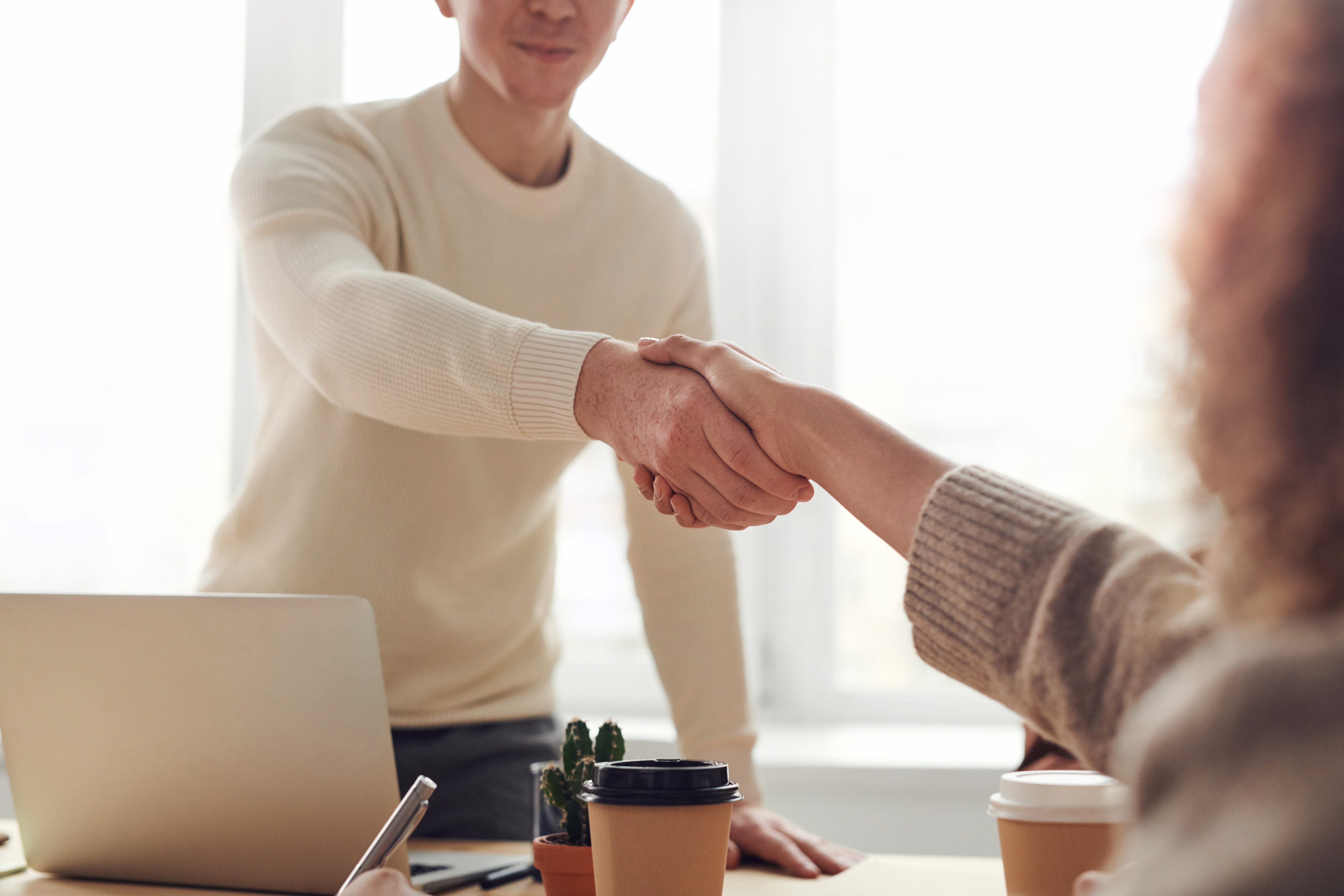 Job interview handshake